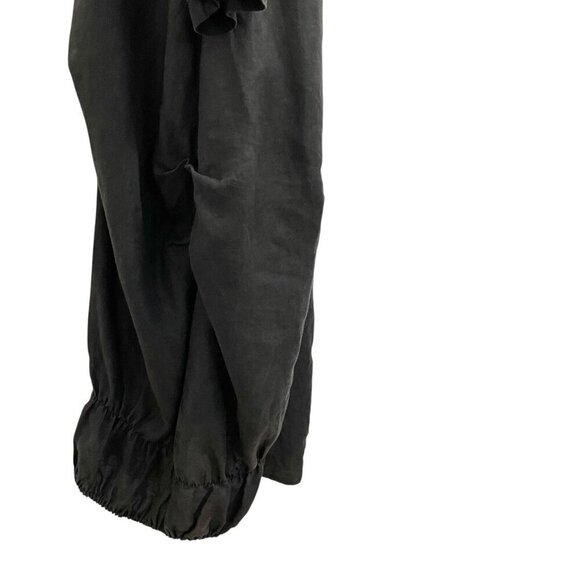 Catharina 100% Linen Minimalist Lagenlook Modern Goth Midi Dress Black size XL - Picture 7 of 14